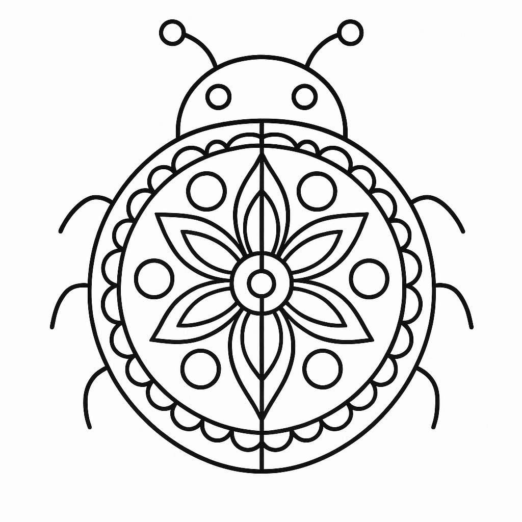Beauty Ladybug Mandala Coloring Page Mandalas