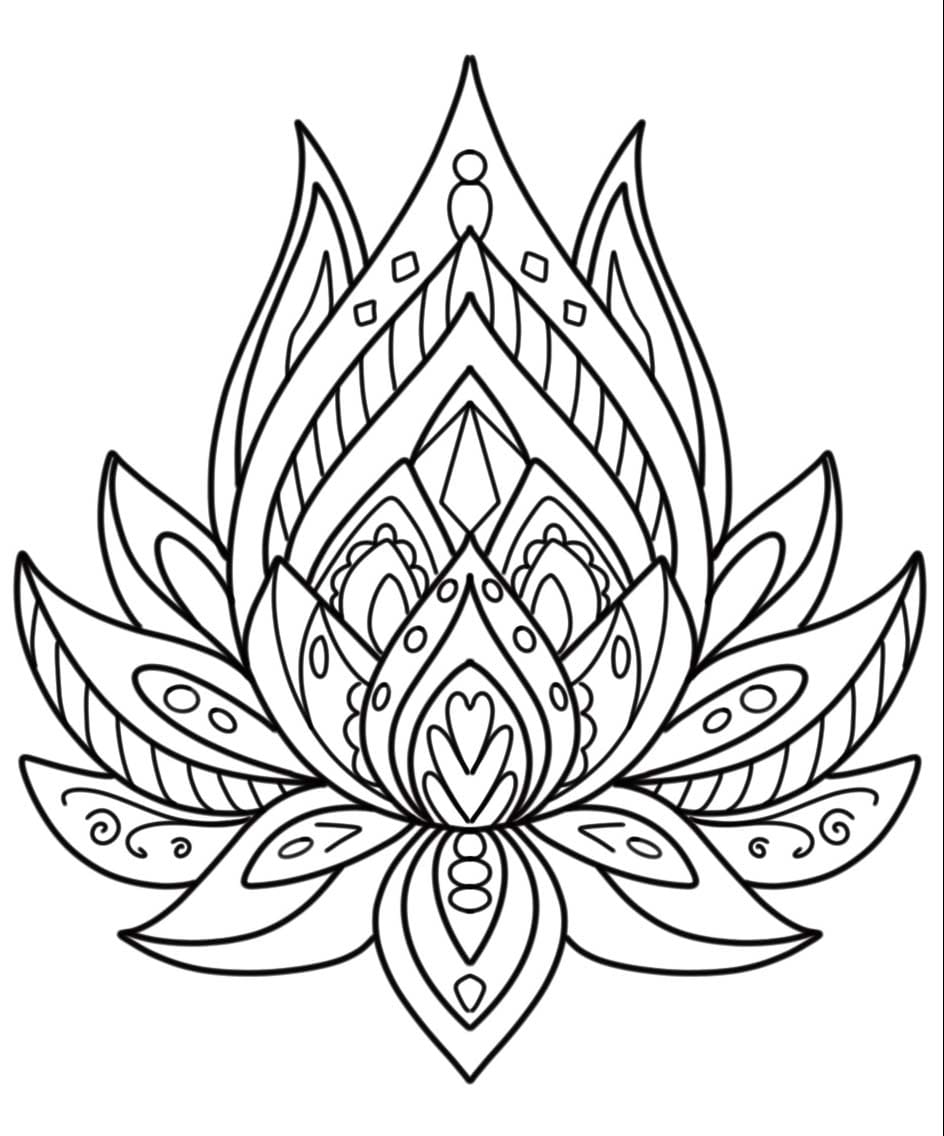 Beauty Lotus Mandala Coloring Page Mandalas