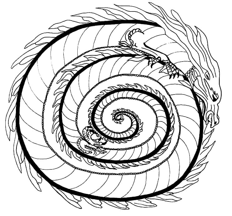China Dragon Mandala Coloring Page Mandalas