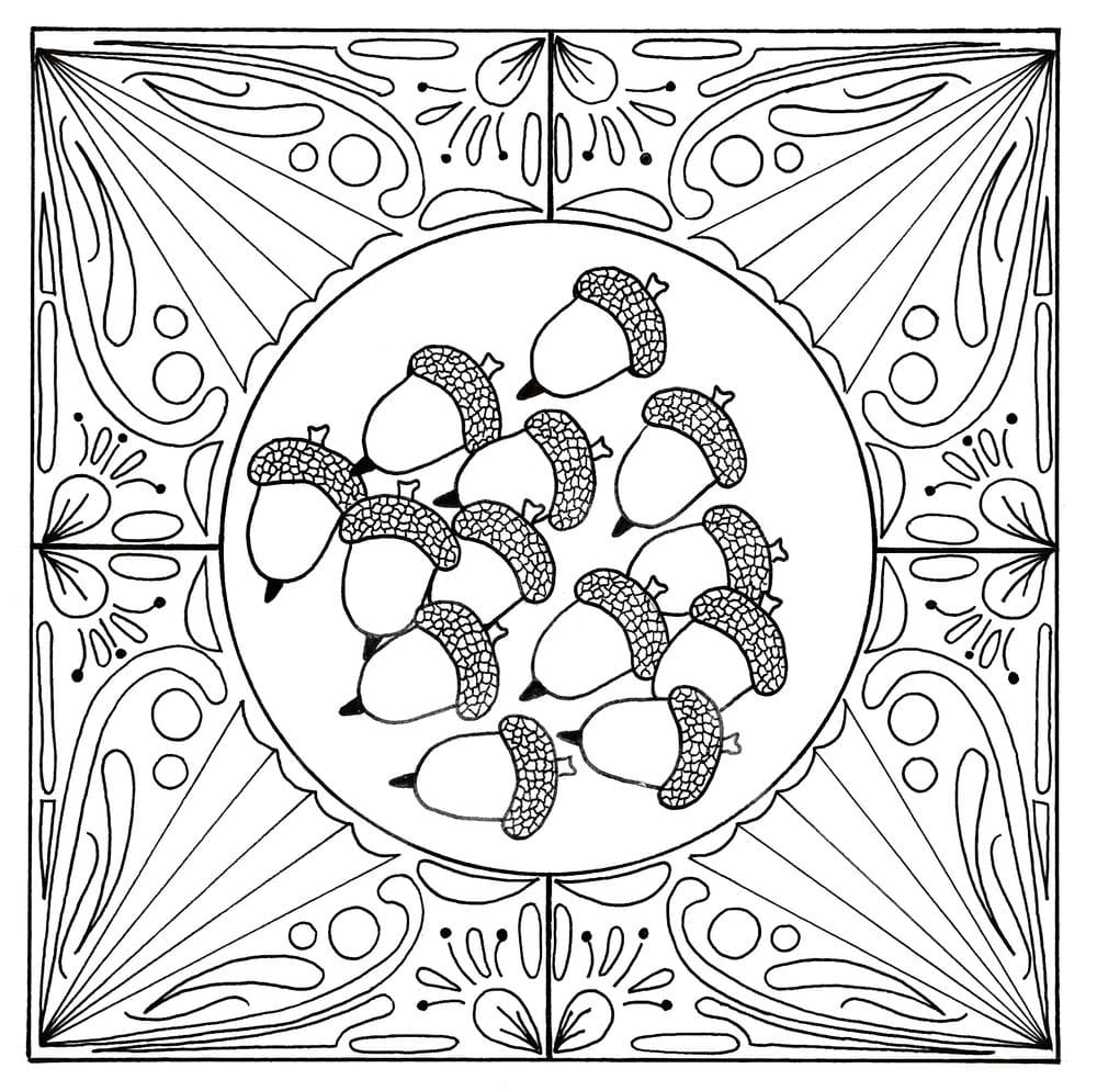 Cute Fall Mandala Coloring Page Mandalas
