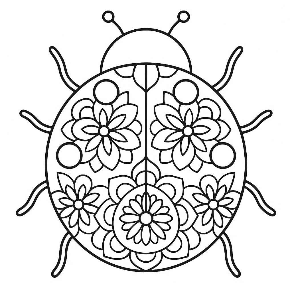 Cute Ladybug Mandala Coloring Page Mandalas