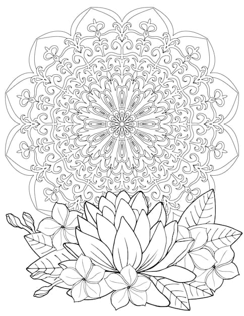 Cute Lotus Mandala Coloring Page Mandalas