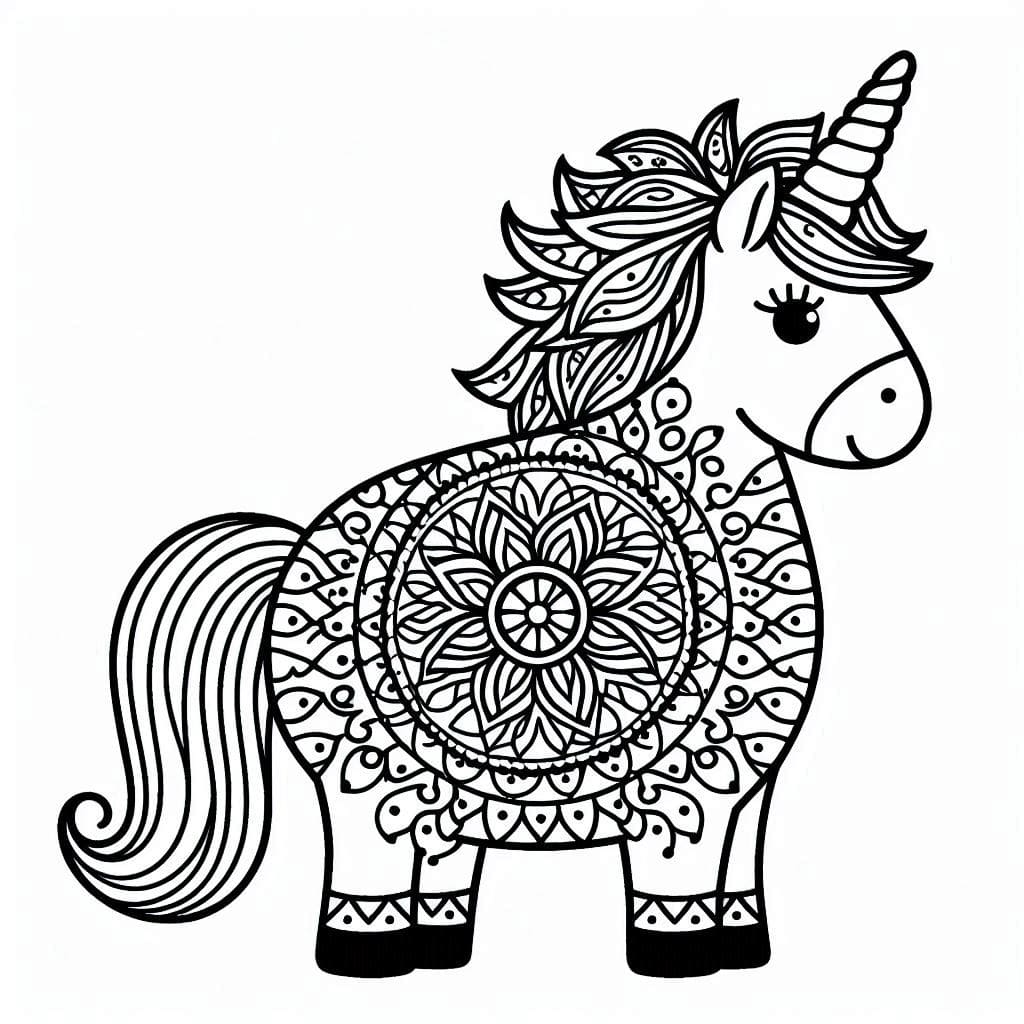 Cute Mandala Unicorn Coloring Page Mandalas