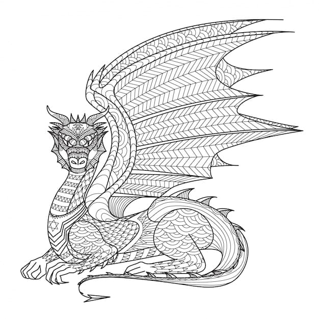 Dragon Mandala For Adult Coloring Page Mandalas