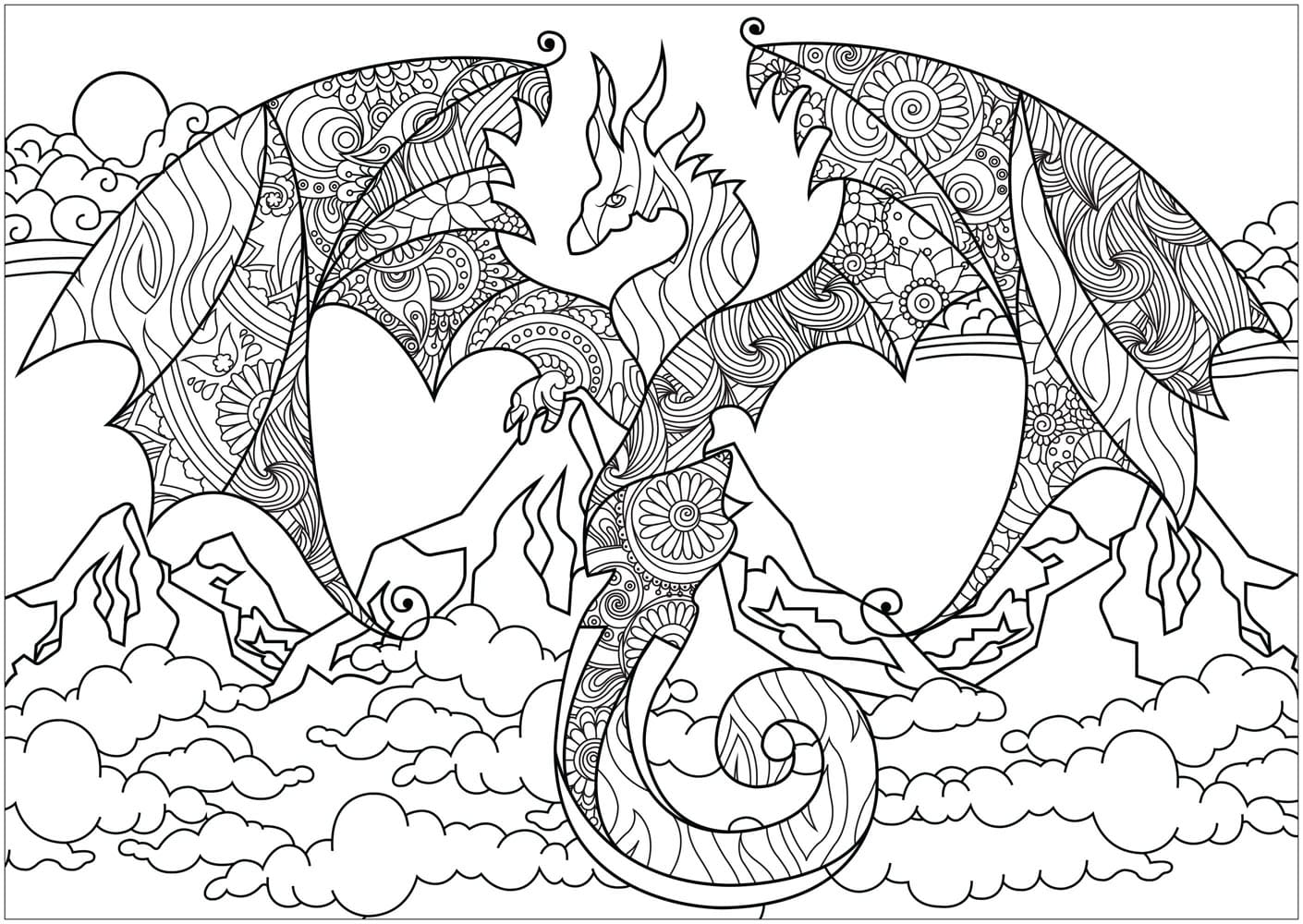 Dragon Mandala For Kids Coloring Page Mandalas