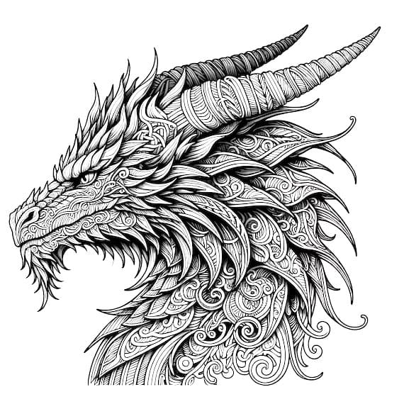 Dragon Mandala Printable Coloring Page Mandalas