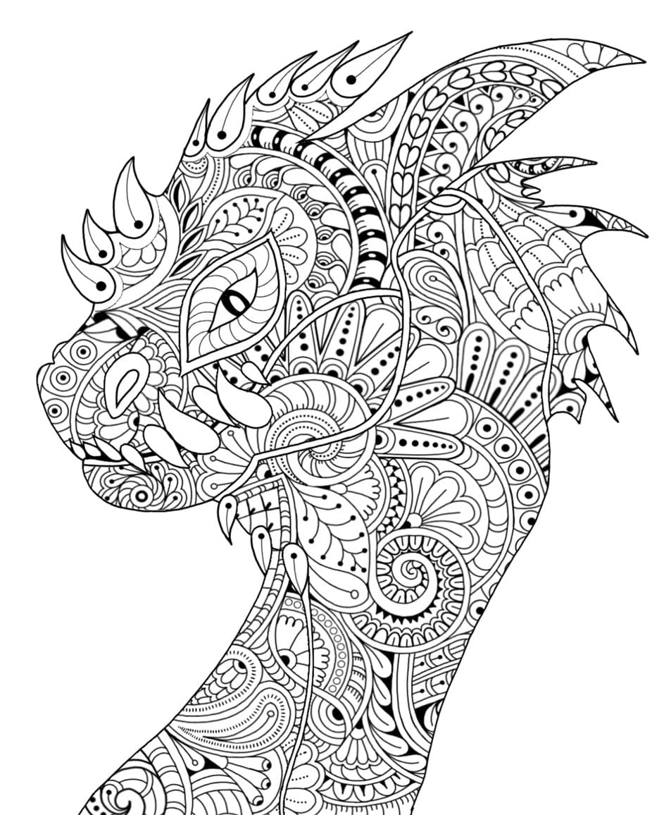 Draw Dragon Mandala Coloring Page Mandalas