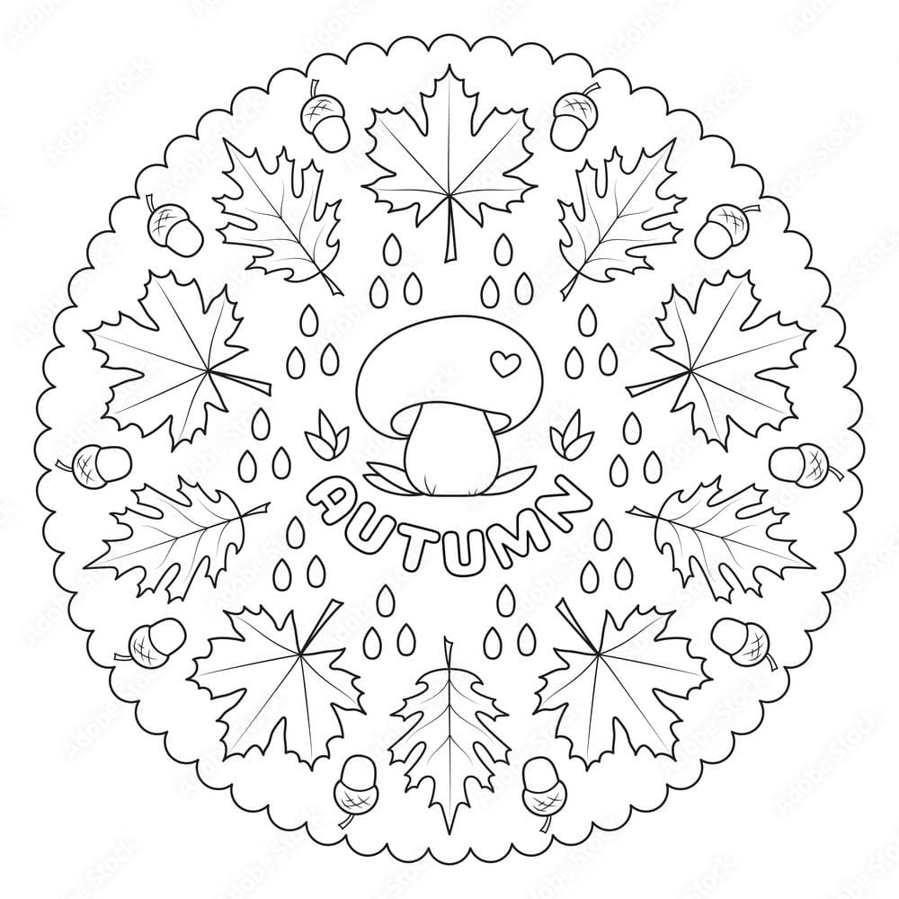 Draw Fall Mandala Coloring Page Mandalas