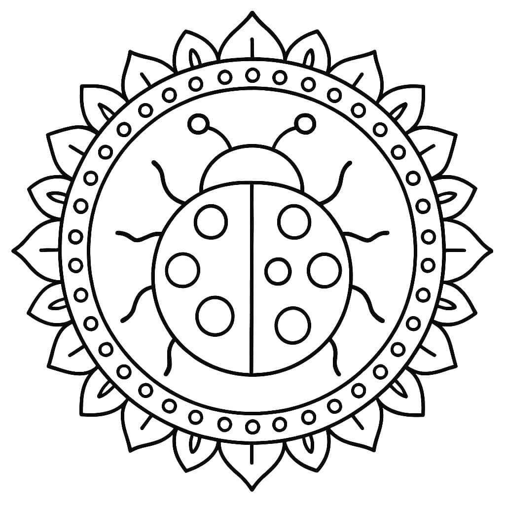 Draw Ladybug Mandala Coloring Page Mandalas
