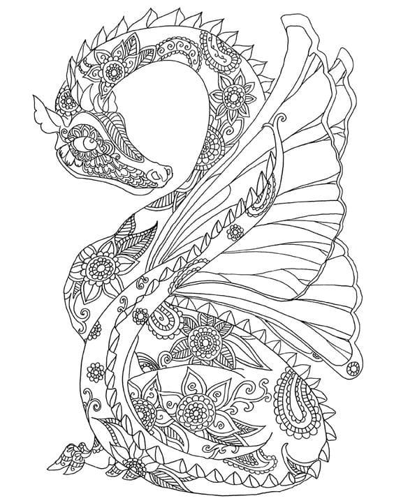 Drawing Dragon Mandala Coloring Page Mandalas
