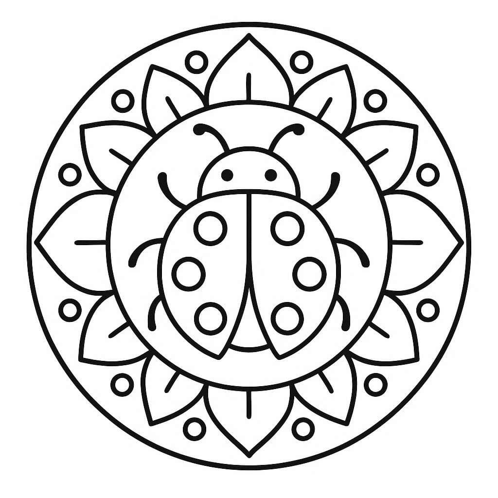 Drawing Ladybug Mandala Coloring Page Mandalas