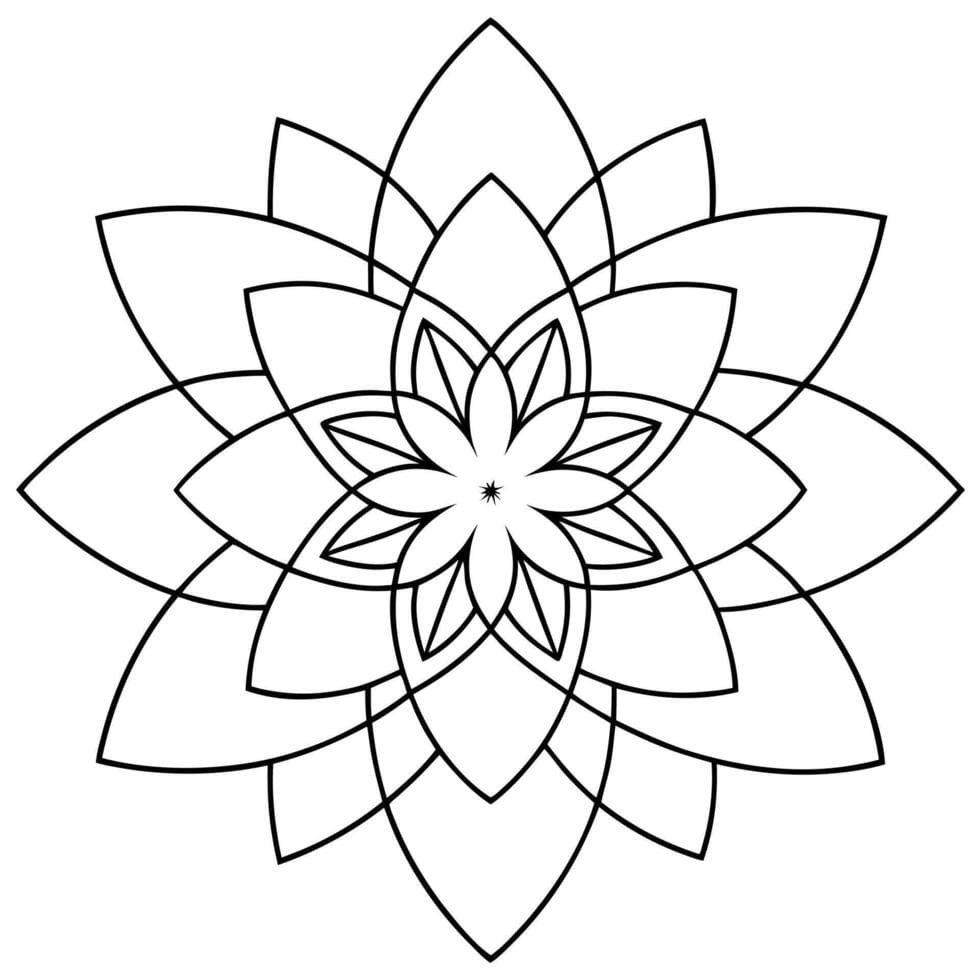 Drawing Lotus Mandala Coloring Page Mandalas