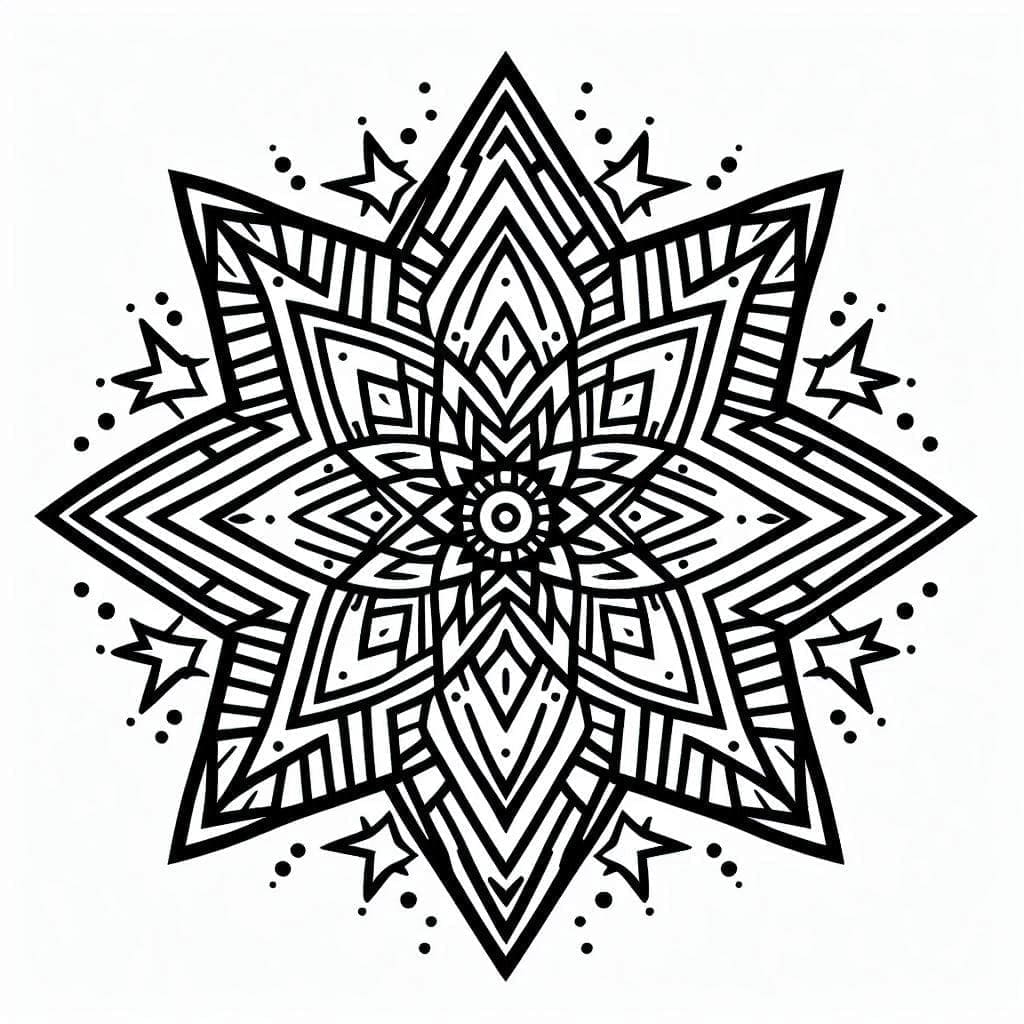 Drawing Star Mandala Coloring Page Mandalas