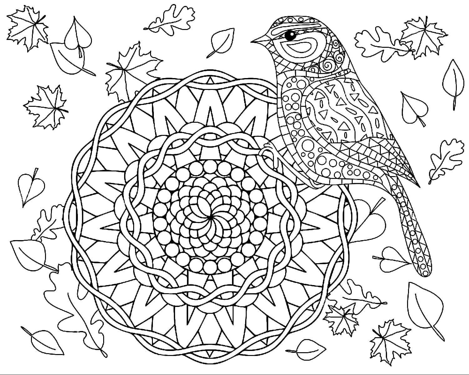 Fall Mandala For Kids Coloring Page Mandalas