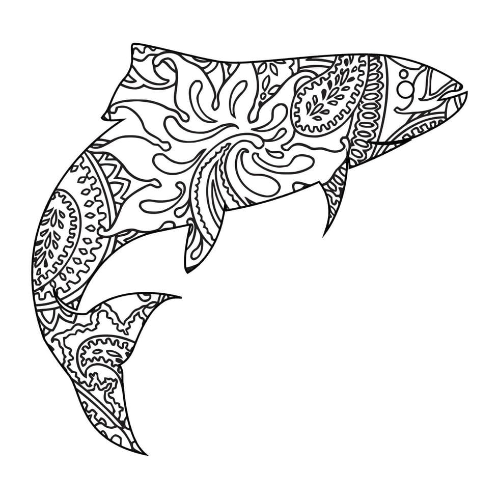 Fish Mandala For Kids Coloring Page Mandalas
