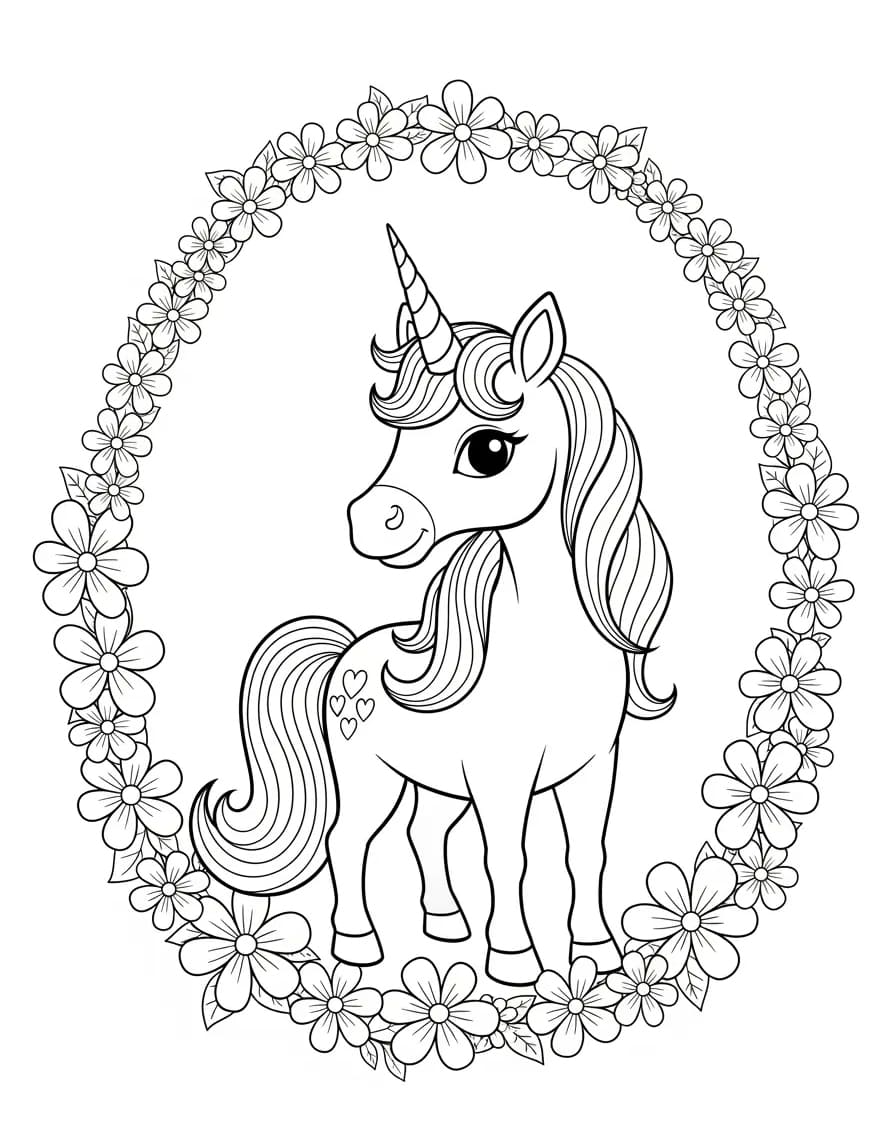 Floral Mandala Unicorn Coloring Page Mandalas