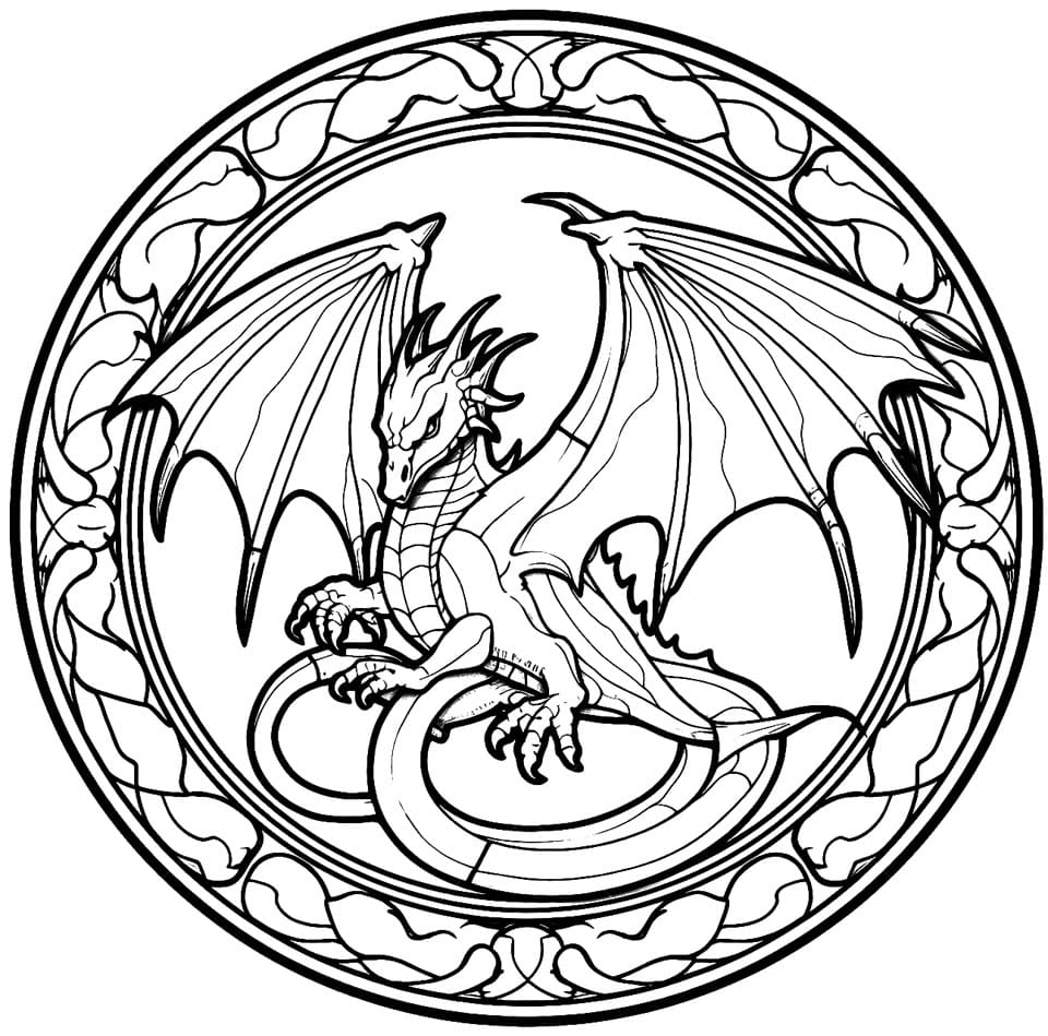 Free Dragon Mandala Coloring Page Mandalas