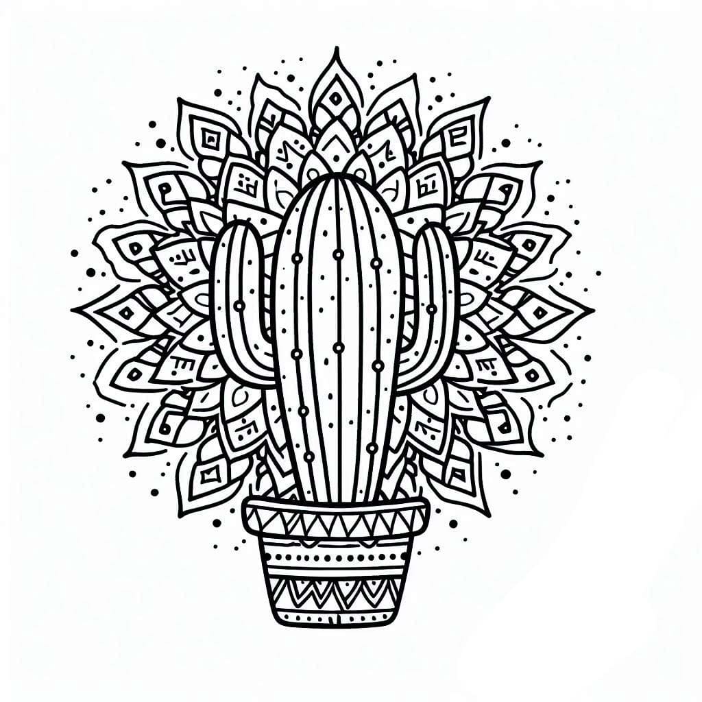Free Image Cactus Mandala Coloring Page Mandalas