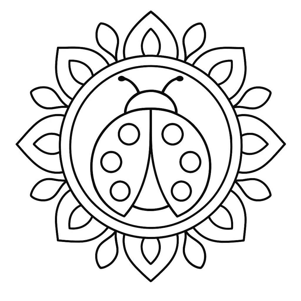 Free Lotus Ladybug Mandala Coloring Page Mandalas