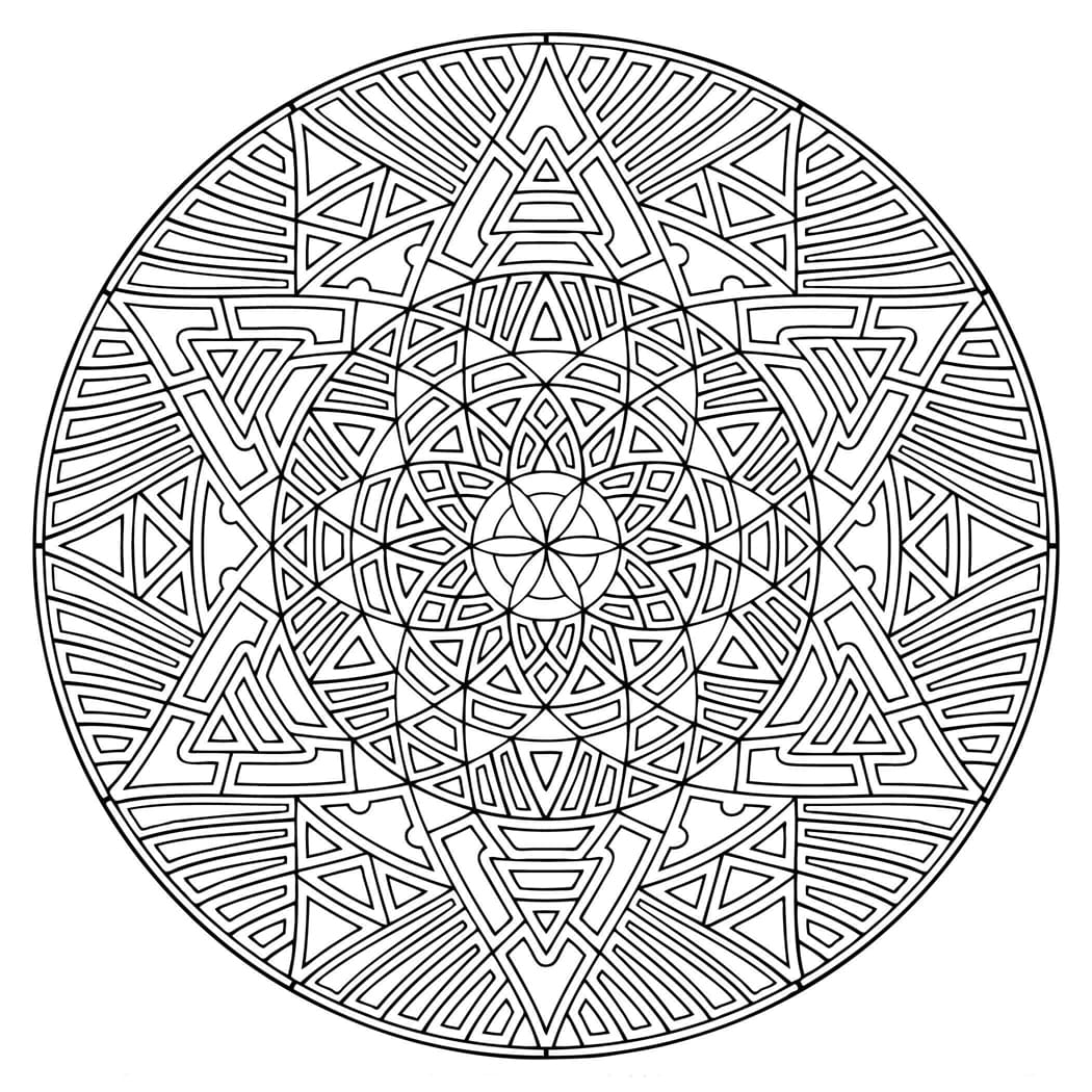 Free Printable Mandala Geometric Coloring Page Mandalas