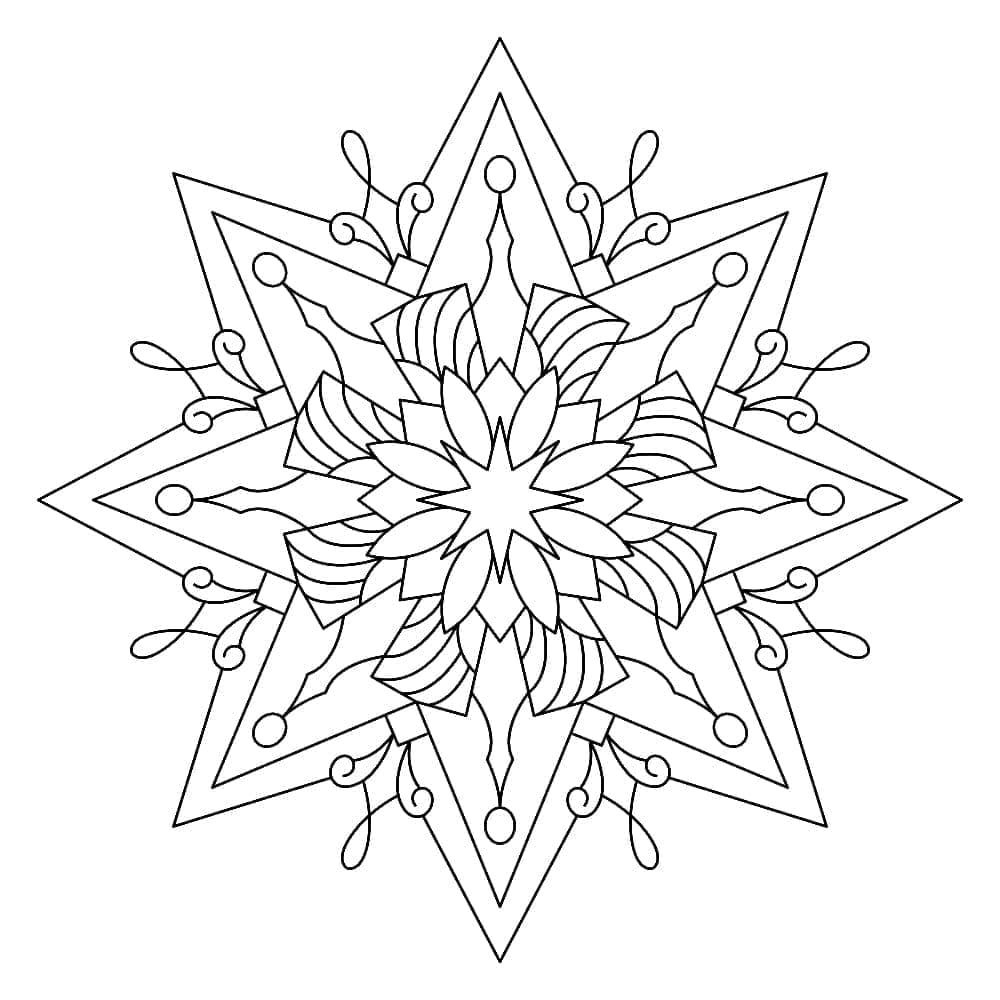 Free Printable Star Mandala Coloring Page Mandalas