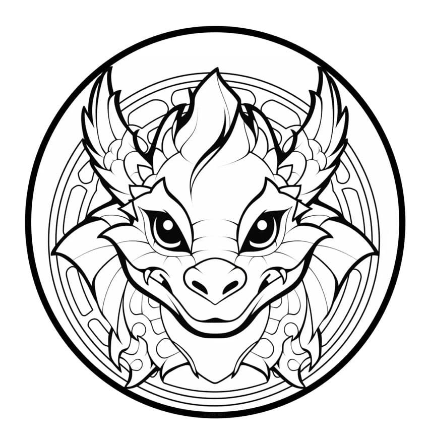 Good Dragon Mandala Coloring Page Mandalas