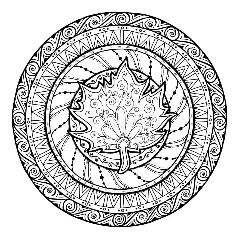 Good Fall Mandala Coloring Page Mandalas
