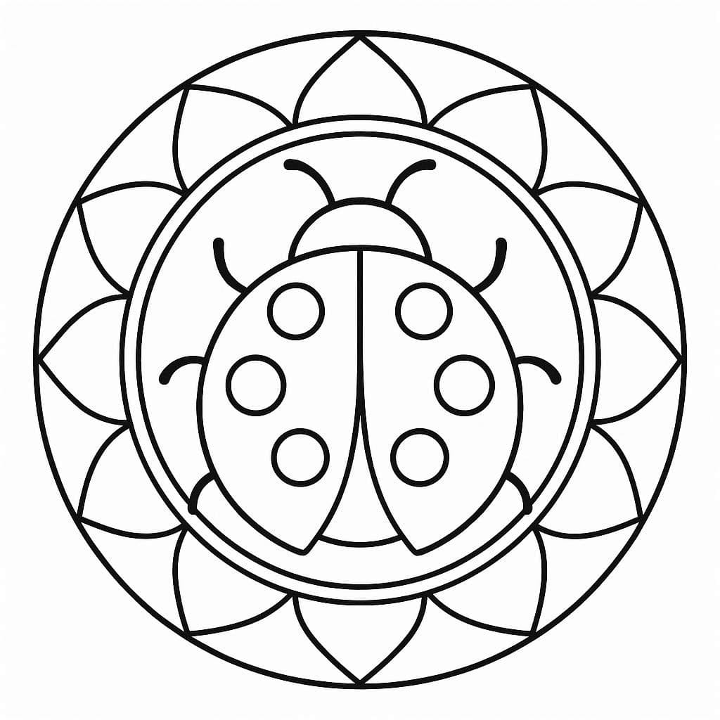 Good Ladybug Mandala Coloring Page Mandalas