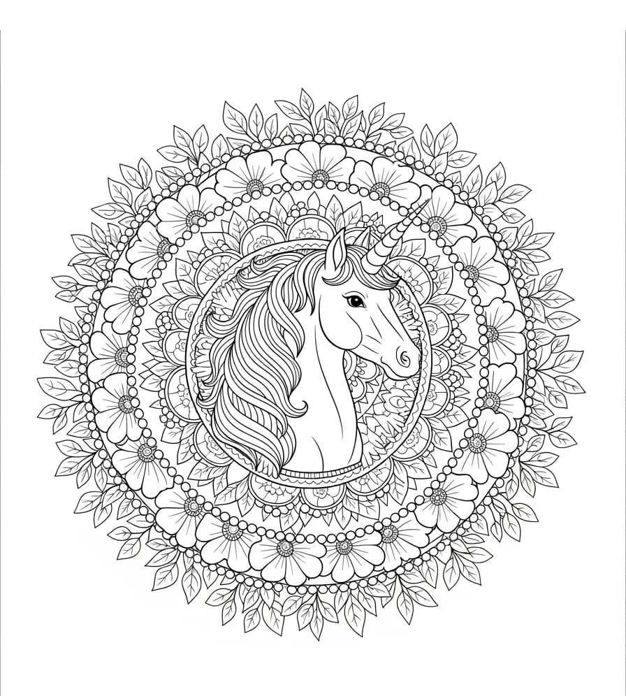 Good Mandala Unicorn Coloring Page Mandalas