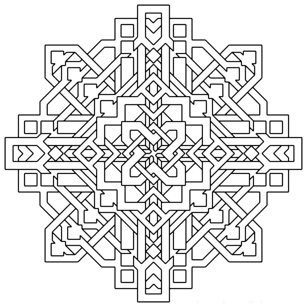 Great Mandala Geometric Coloring Page Mandalas