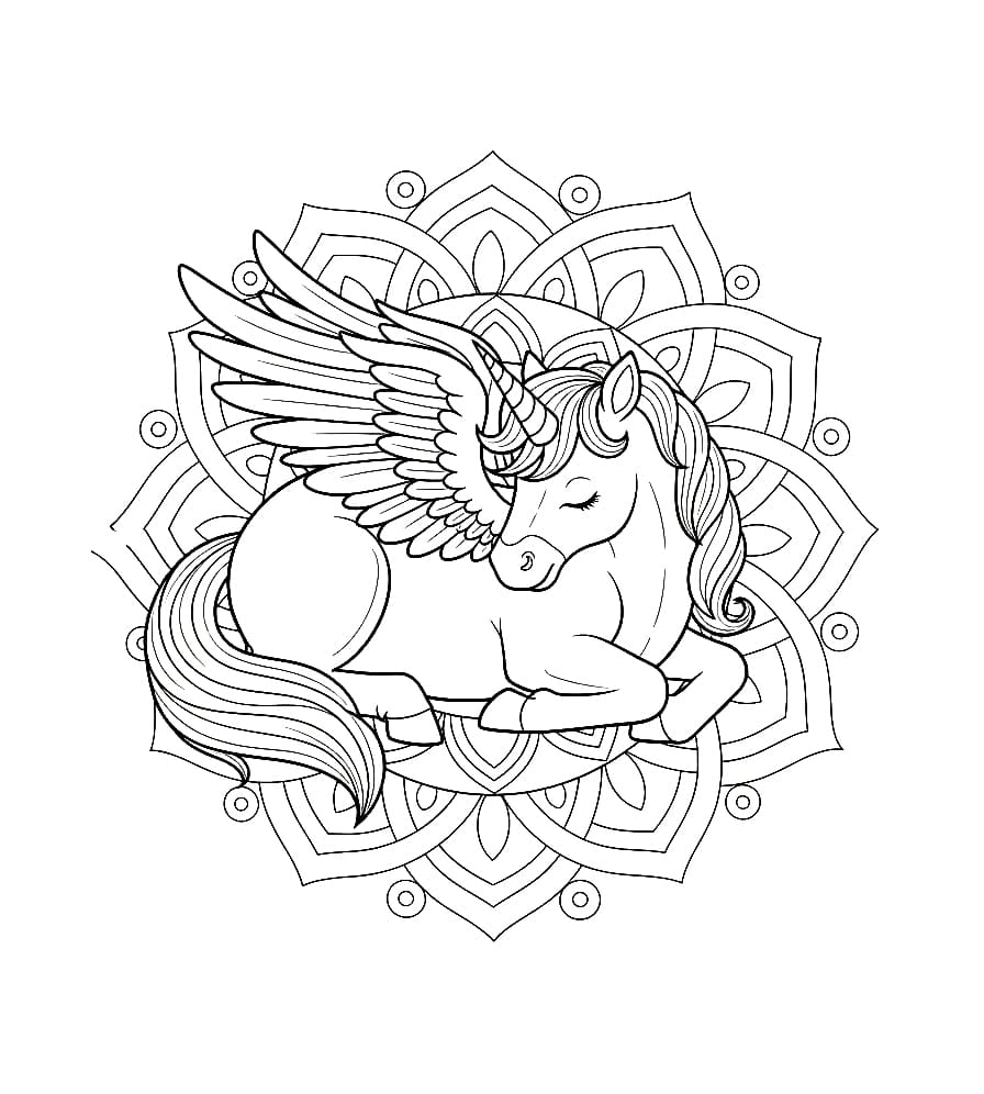 Great Mandala Unicorn Coloring Page Mandalas