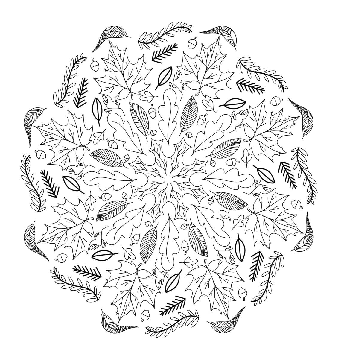 Image Fall Mandala Coloring Page Mandalas