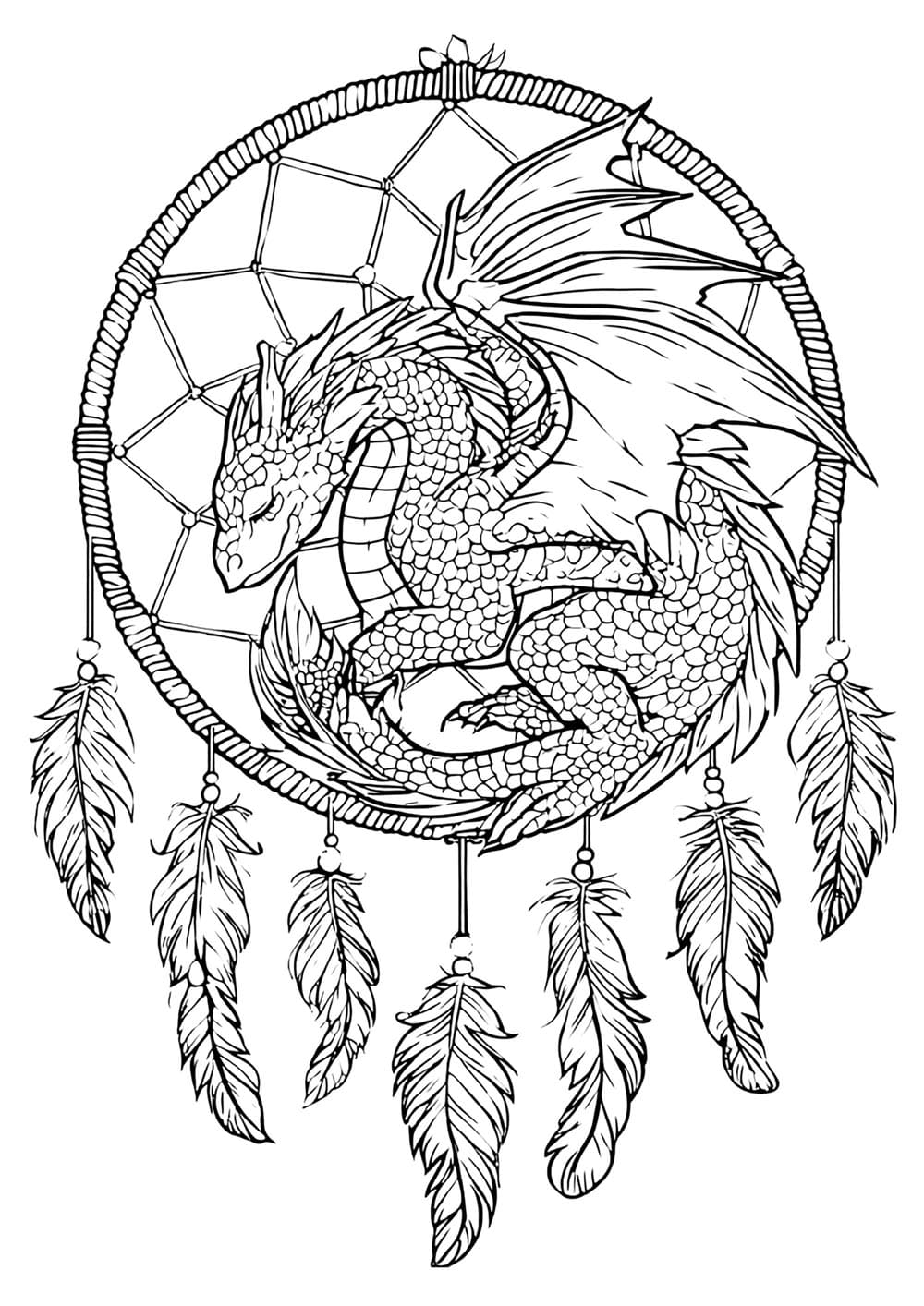 Image Free Dragon Mandala Coloring Page Mandalas