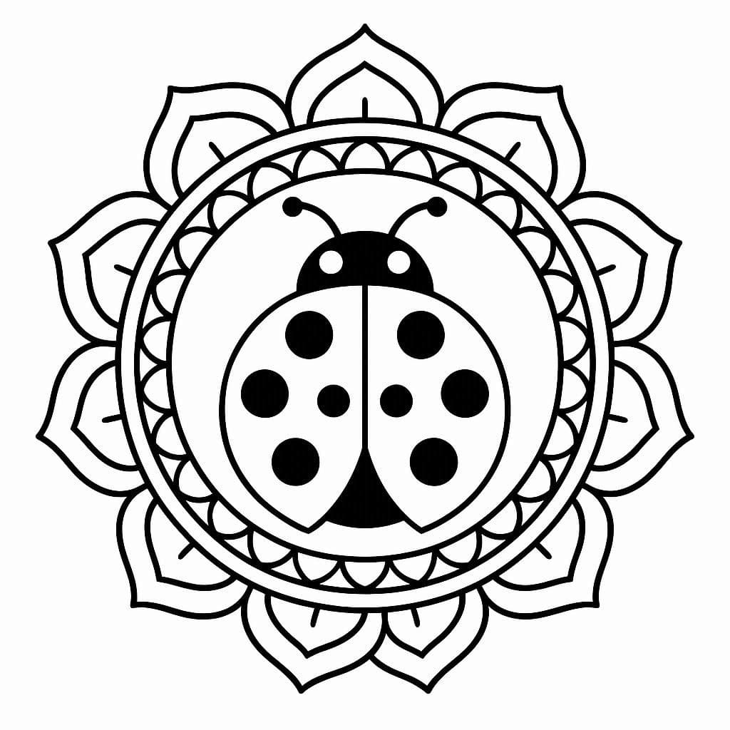 Image Free Ladybug Mandala Coloring Page Mandalas