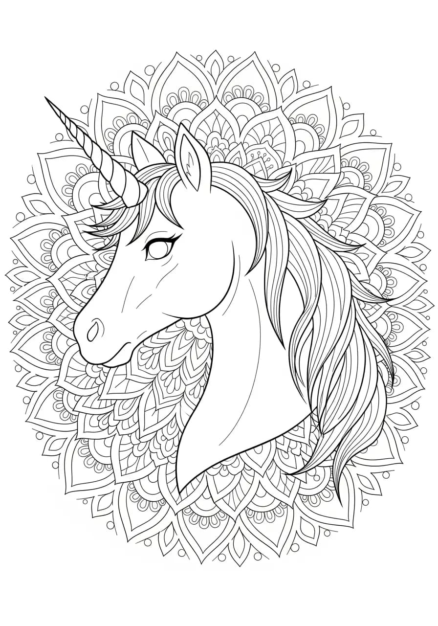 Image Free Mandala Unicorn Coloring Page Mandalas