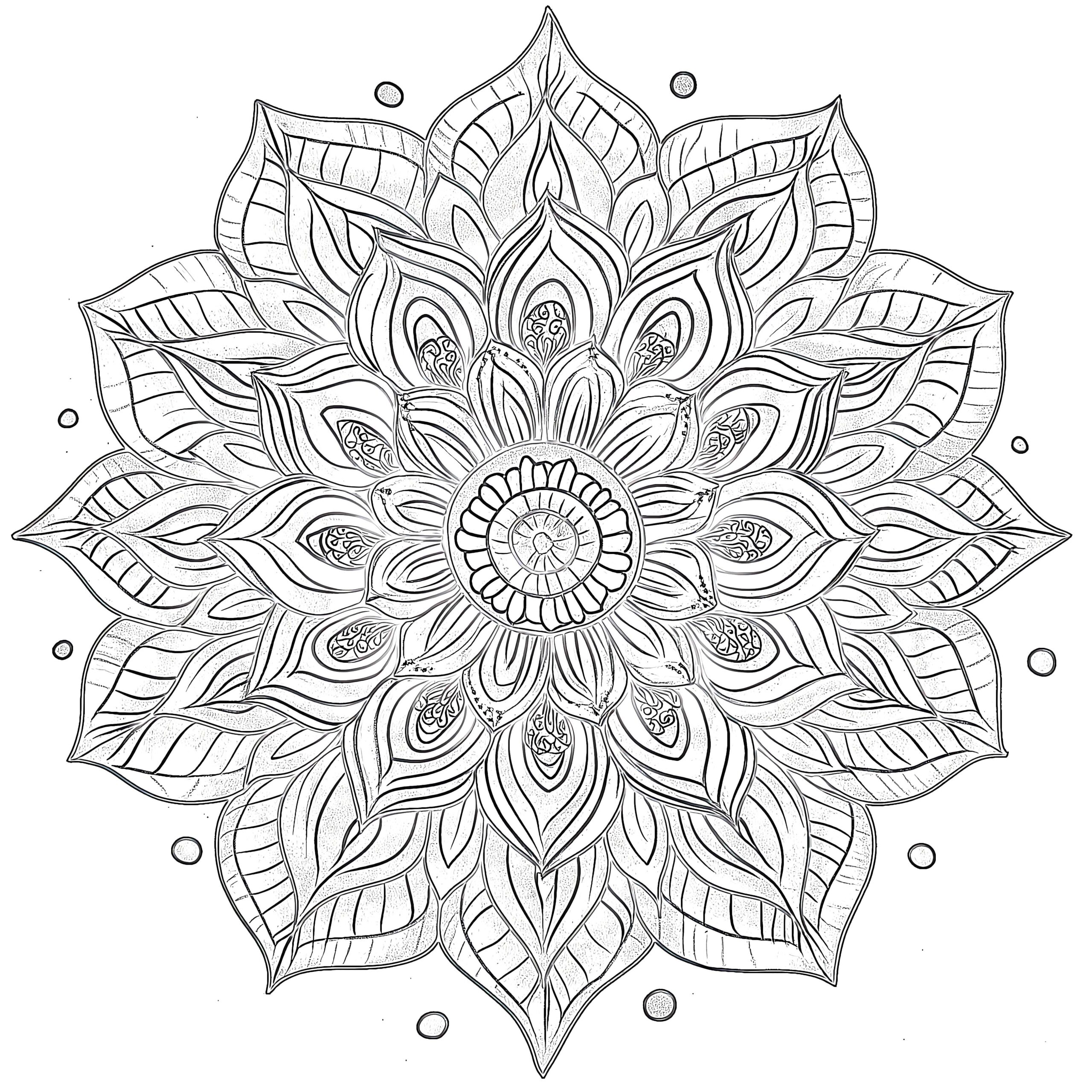 Image Lotus Mandala Coloring Page Mandalas