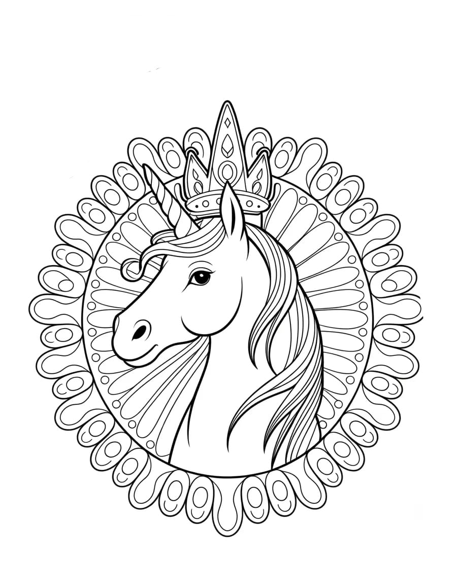 Image Mandala Unicorn Coloring Page Mandalas