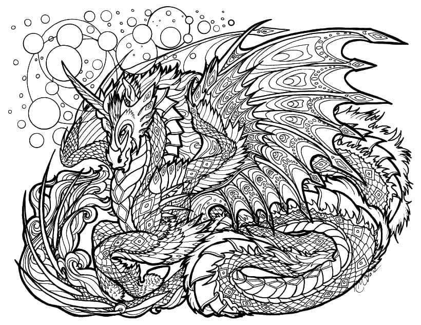 Images Dragon Mandala Coloring Page Mandalas