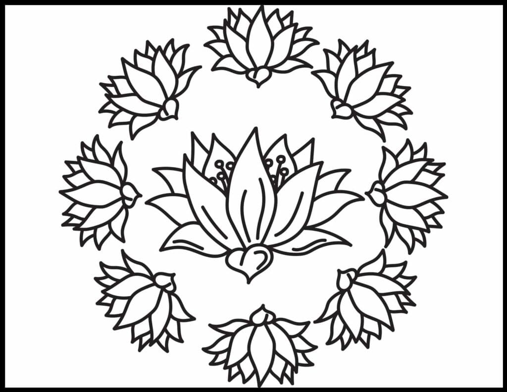 Images Lotus Mandala Coloring Page Mandalas