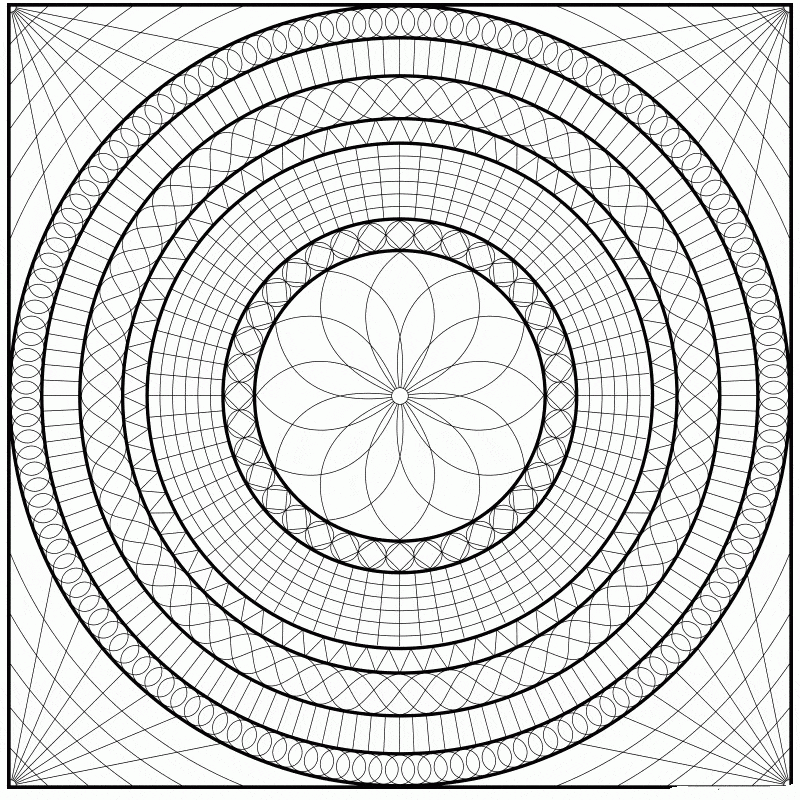 Images Mandala Geometric Coloring Page Mandalas