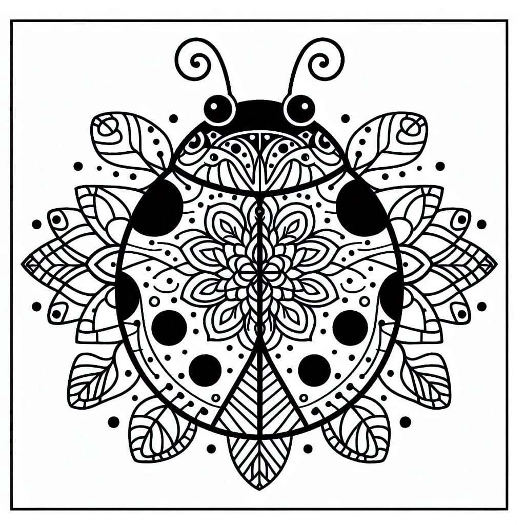 Ladybug Mandala For Adult Coloring Page Mandalas