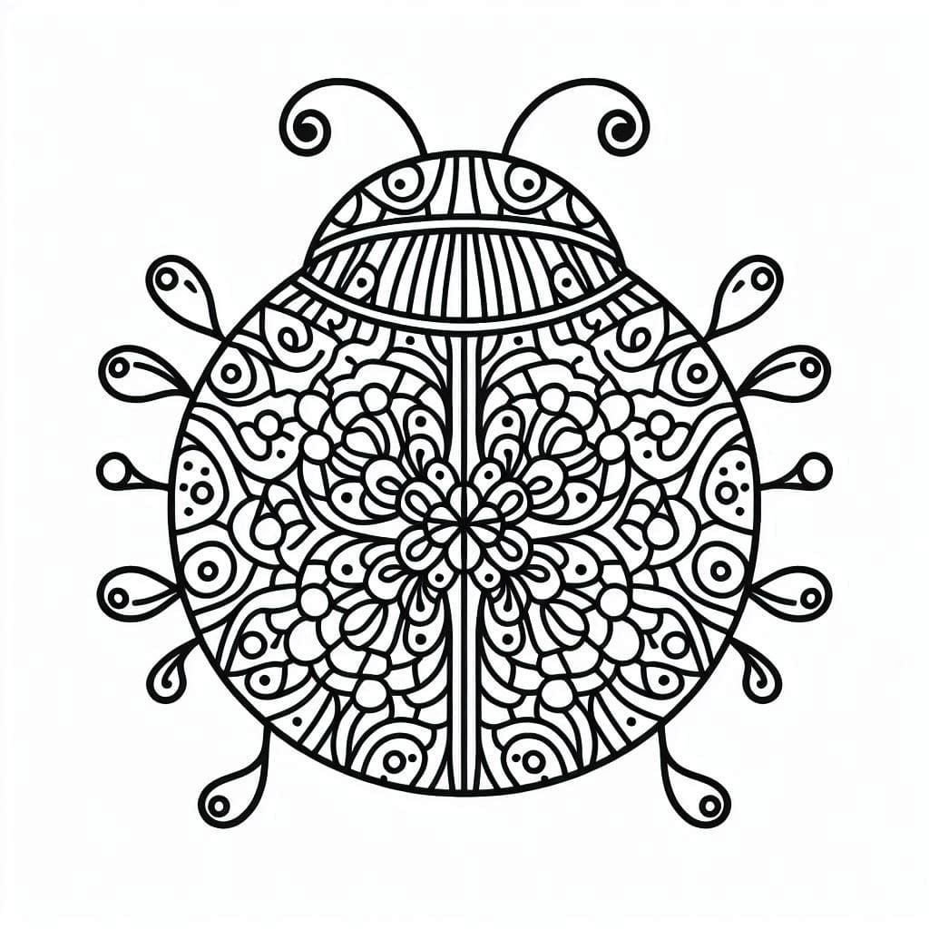 Ladybug Mandala For Kids Coloring Page Mandalas