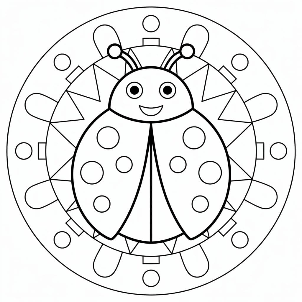 Ladybug Mandala Free Coloring Page Mandalas