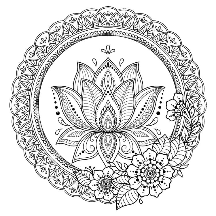 Lotus Mandala Printable Coloring Page Mandalas