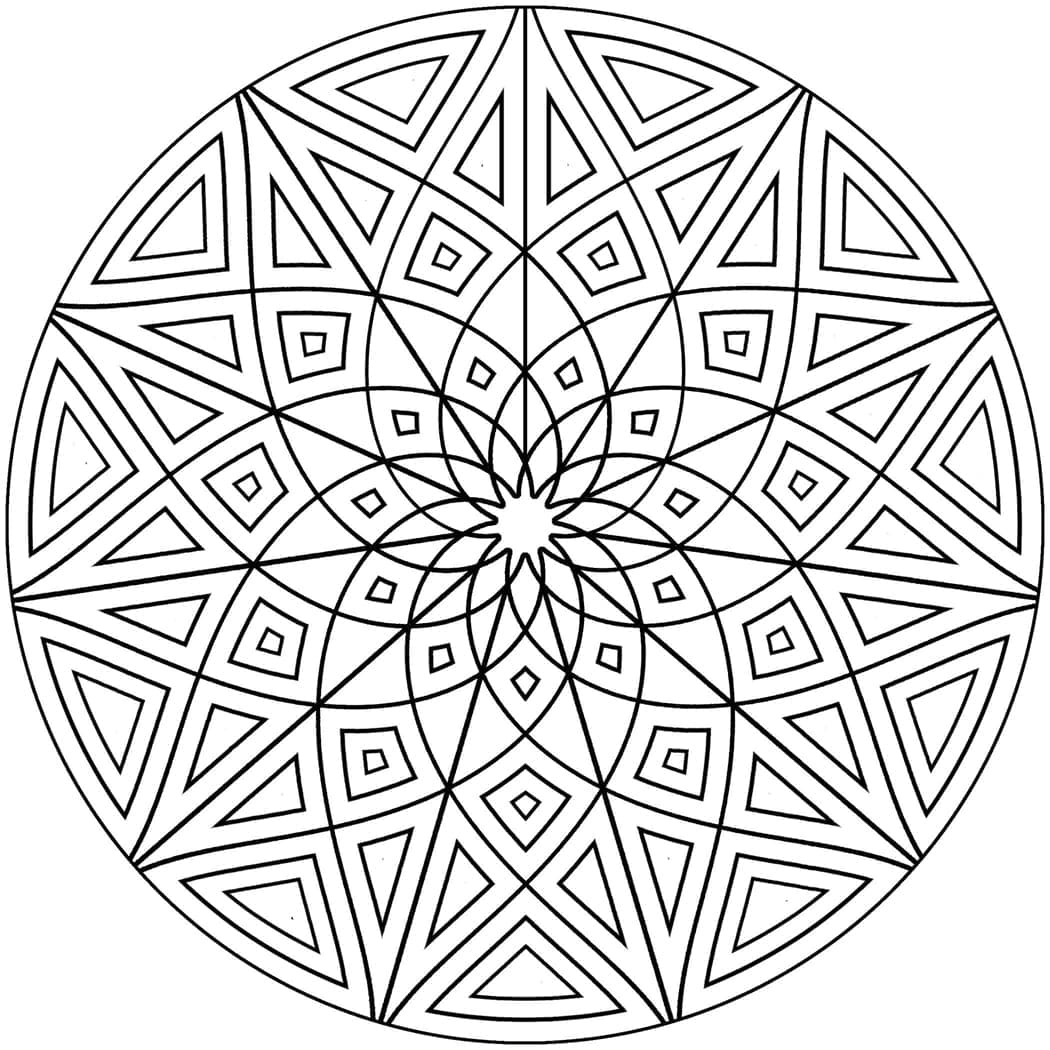 Mandala Geometric Coloring Page Mandalas