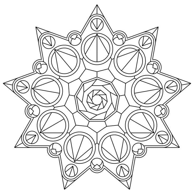 Mandala Geometric For Adult Coloring Page Mandalas