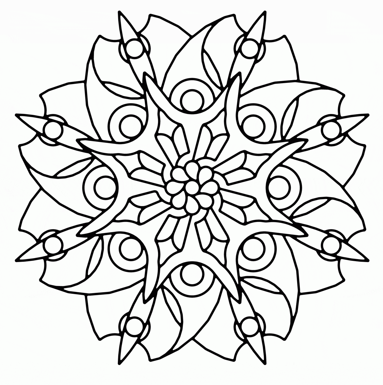 Mandala Geometric For Kids Coloring Page Mandalas