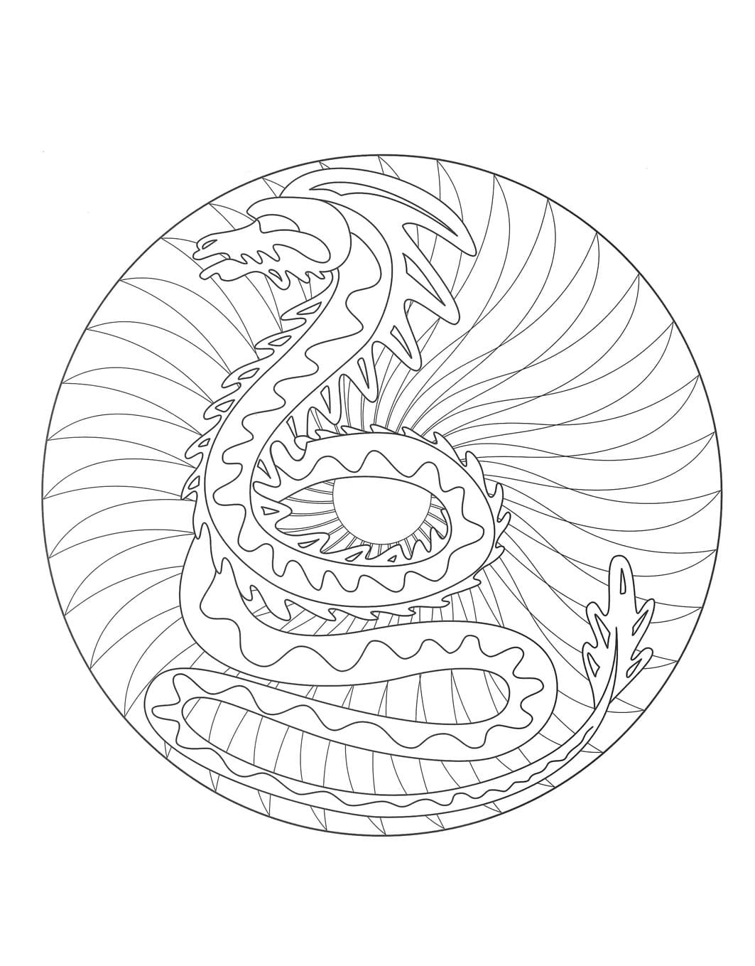 Nice Dragon Mandala Coloring Page Mandalas