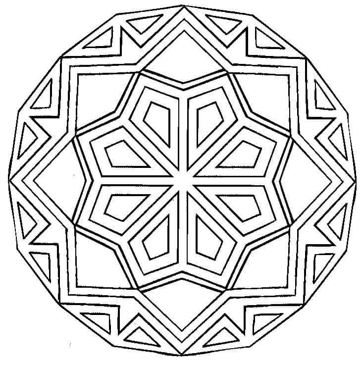 Nice Mandala Geometric Coloring Page Mandalas