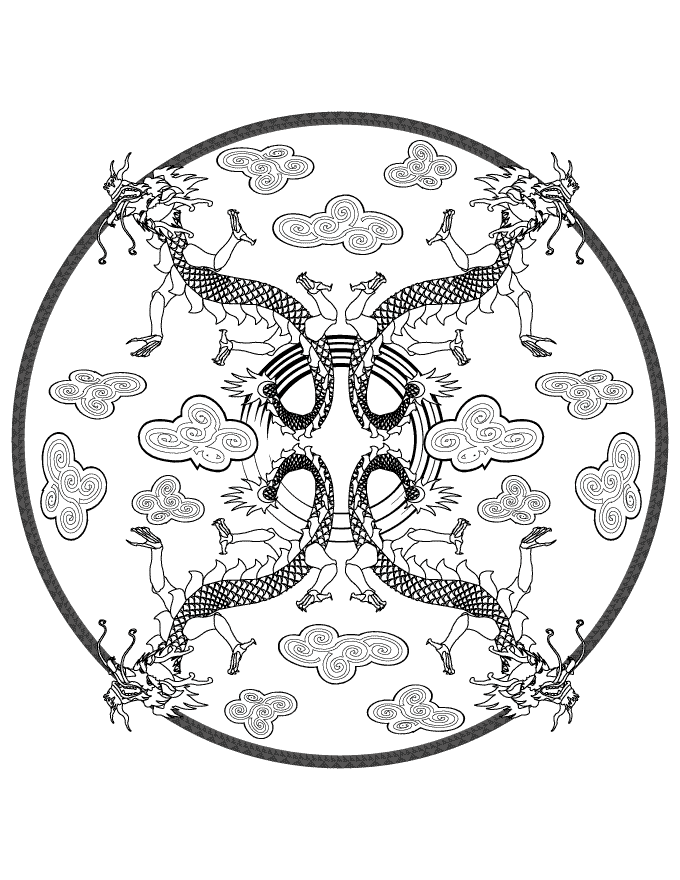 Normal Dragon Mandala Coloring Page Mandalas